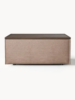 Hot Reposapiés puf de mezcla de lino con espacio de almacenamiento Lennon Reposapiés|Sofás