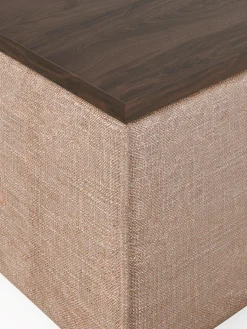 Hot Reposapiés puf de mezcla de lino con espacio de almacenamiento Lennon Reposapiés|Sofás