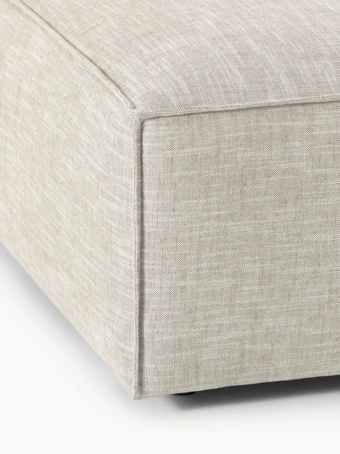 Sale Reposapiés puf de mezcla de lino Lennon Reposapiés|Sofás