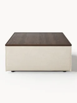 Best Reposapiés puf de mezcla de lino con espacio de almacenamiento Lennon Reposapiés|Sofás