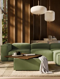 Reposapiés puf de pana con espacio de almacenamiento Lennon Reposapiés|Sofás