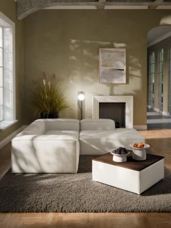 Reposapiés|Sofás>Westwing Collection Reposapiés puf de pana con espacio de almacenamiento Lennon