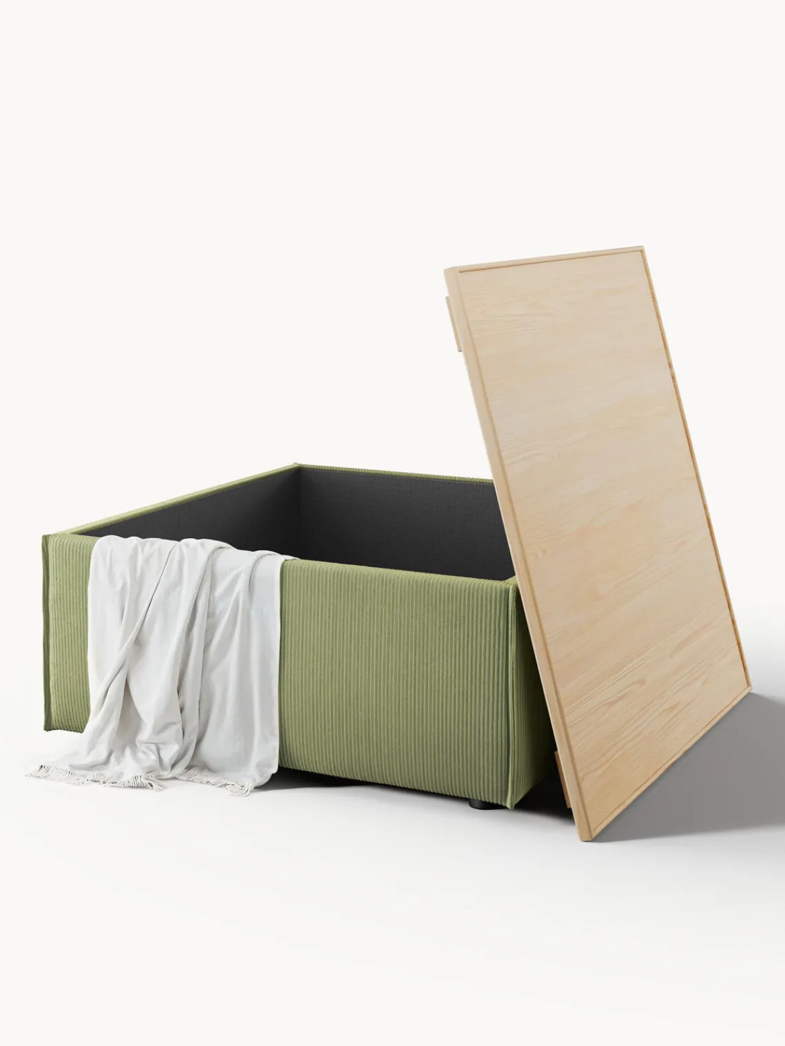 Discount Reposapiés puf de pana con espacio de almacenamiento Lennon Reposapiés|Sofás