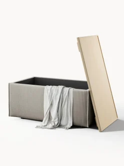 Clearance Reposapiés puf de pana con espacio de almacenamiento Lennon Reposapiés|Sofás