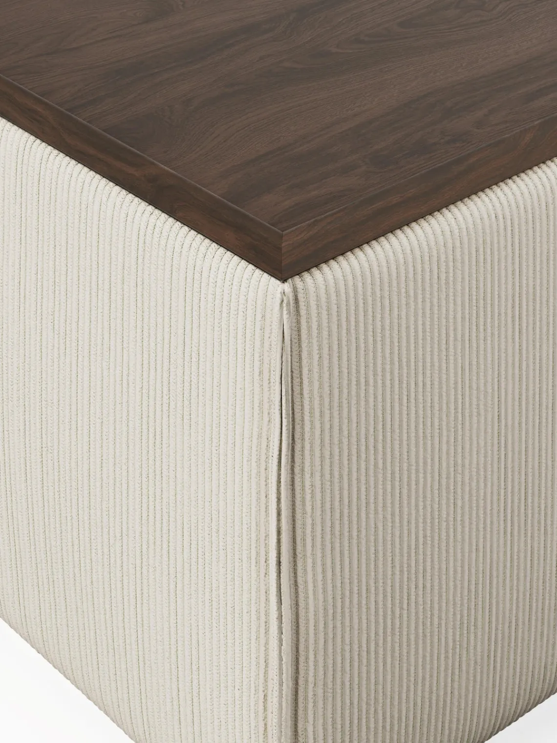 Discount Reposapiés puf de pana con espacio de almacenamiento Lennon Reposapiés|Sofás