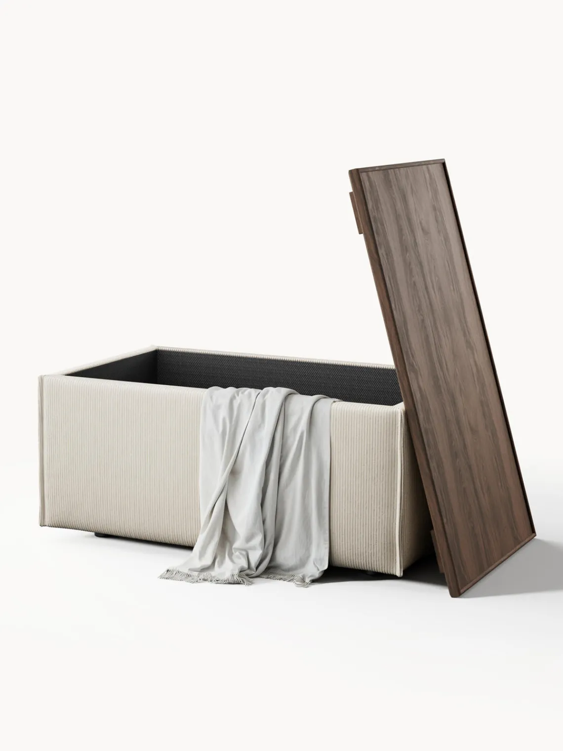 Discount Reposapiés puf de pana con espacio de almacenamiento Lennon Reposapiés|Sofás