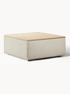 Reposapiés|Sofás>Westwing Collection Reposapiés puf de pana con espacio de almacenamiento Lennon