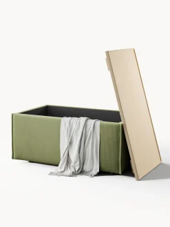 Online Reposapiés puf de pana con espacio de almacenamiento Lennon Reposapiés|Sofás