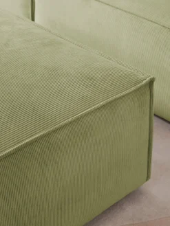 Reposapiés|Sofás>Westwing Collection Reposapiés puf de pana Lennon Pana verde oliva