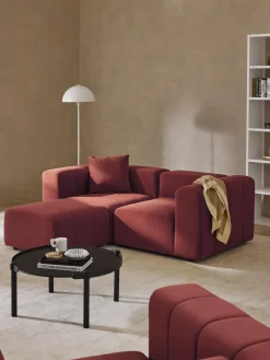 Reposapiés|Sofás>Westwing Collection Reposapiés puf de terciopelo Lena Terciopelo rojo vino