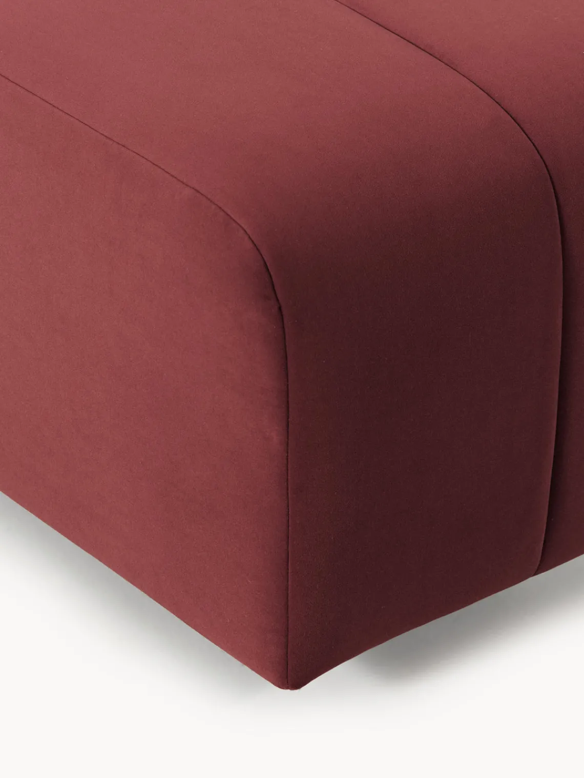 Reposapiés|Sofás>Westwing Collection Reposapiés puf de terciopelo Lena Terciopelo rojo vino