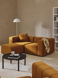 Reposapiés puf de terciopelo Lena Reposapiés|Sofás