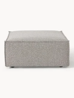 Clearance Reposapiés puf en tejido bouclé Lennon Reposapiés|Sofás