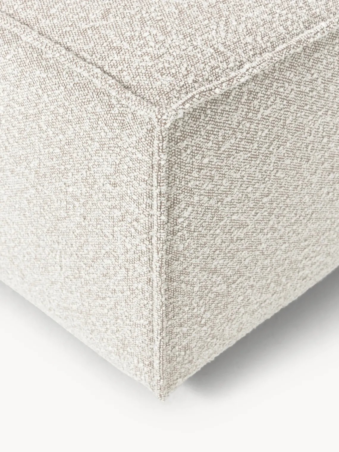 Reposapiés|Sofás>Westwing Collection Reposapiés puf en tejido bouclé Lennon Bouclé Off White