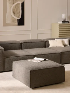 Sale Reposapiés puf en tejido bouclé Lennon Reposapiés|Sofás