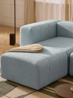 Sale Reposapiés puf en tejido bouclé Lena Reposapiés|Sofás