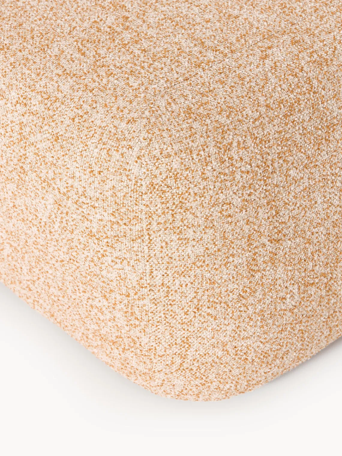 Reposapiés|Sofás>Westwing Collection Reposapiés puf en tejido bouclé Wolke Bouclé naranja