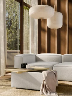 Online Reposapiés puf en tejido bouclé con espacio de almacenamiento Lennon Reposapiés|Sofás