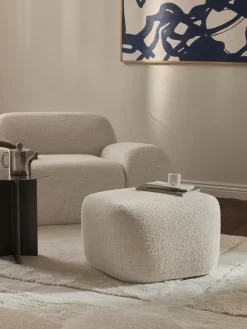 New Reposapiés puf en tejido bouclé Wolke Reposapiés|Sofás