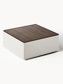 Reposapiés puf en tejido bouclé con espacio de almacenamiento Lennon Reposapiés|Sofás