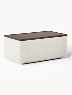 Hot Reposapiés puf en tejido bouclé con espacio de almacenamiento Lennon Reposapiés|Sofás