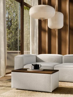 Hot Reposapiés puf en tejido bouclé con espacio de almacenamiento Lennon Reposapiés|Sofás