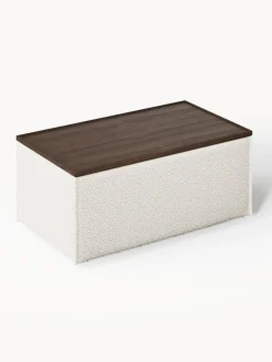 Hot Reposapiés puf en tejido bouclé con espacio de almacenamiento Lennon Reposapiés|Sofás