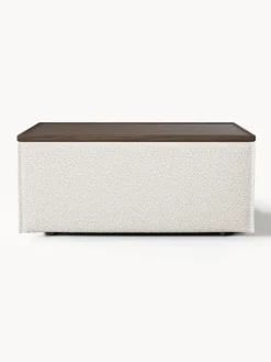 Hot Reposapiés puf en tejido bouclé con espacio de almacenamiento Lennon Reposapiés|Sofás