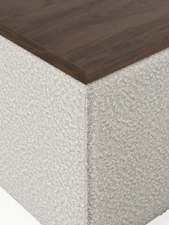 Hot Reposapiés puf en tejido bouclé con espacio de almacenamiento Lennon Reposapiés|Sofás