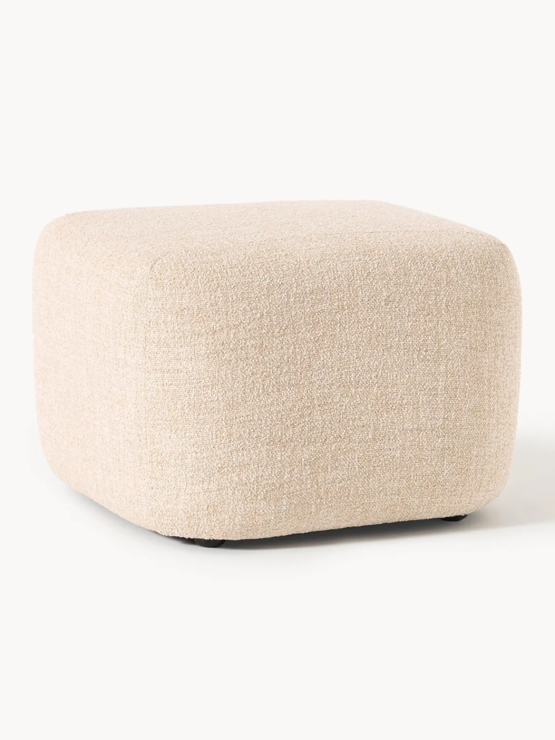 Clearance Reposapiés puf en tejido bouclé Wolke Reposapiés|Sofás