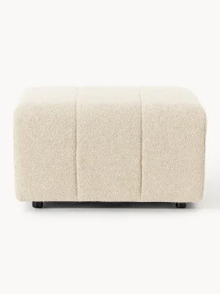 Sale Reposapiés puf en tejido bouclé Lena Reposapiés|Sofás