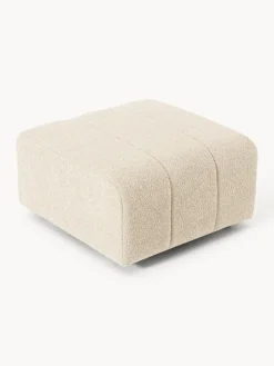 Sale Reposapiés puf en tejido bouclé Lena Reposapiés|Sofás