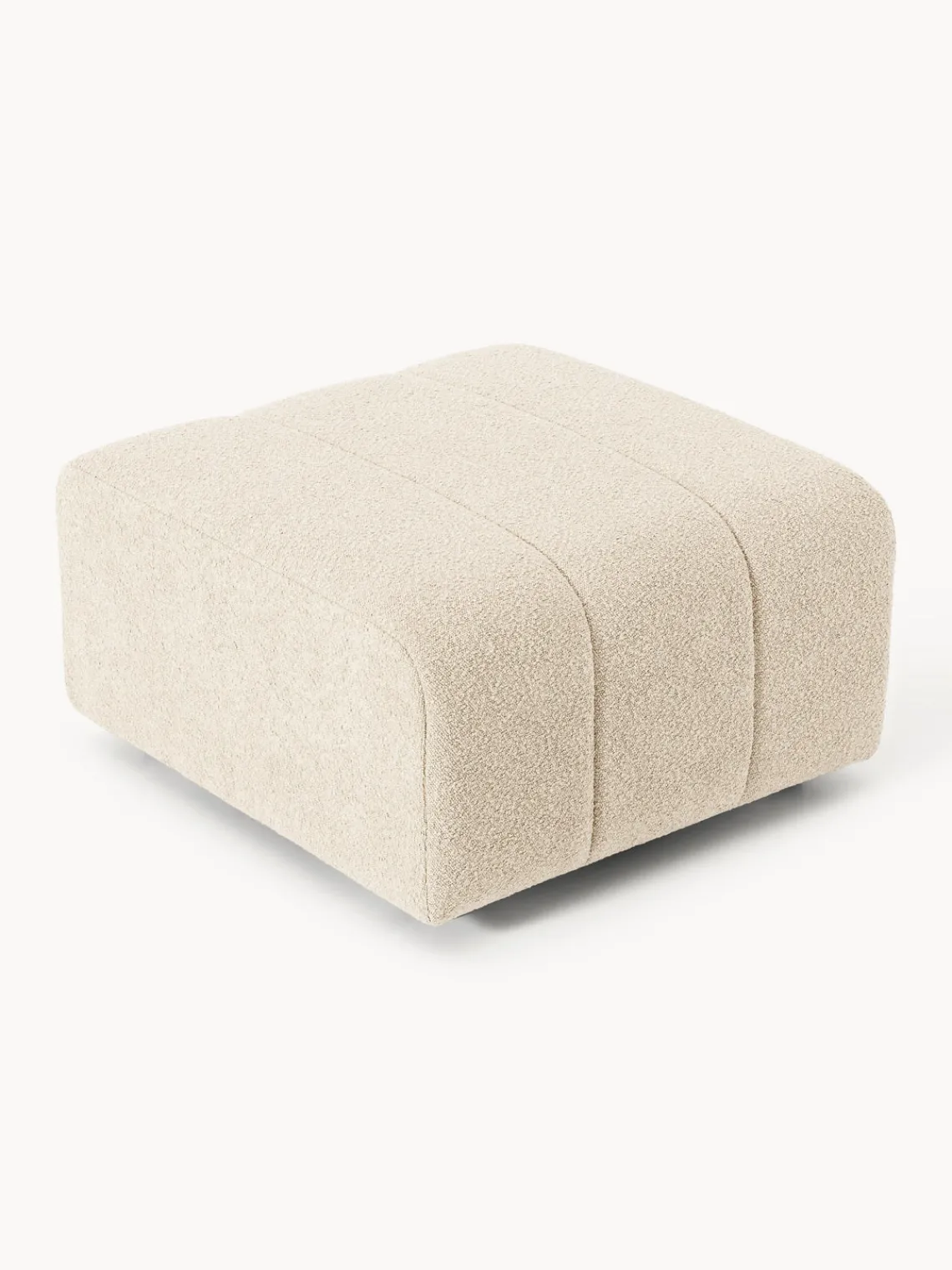 Sale Reposapiés puf en tejido bouclé Lena Reposapiés|Sofás