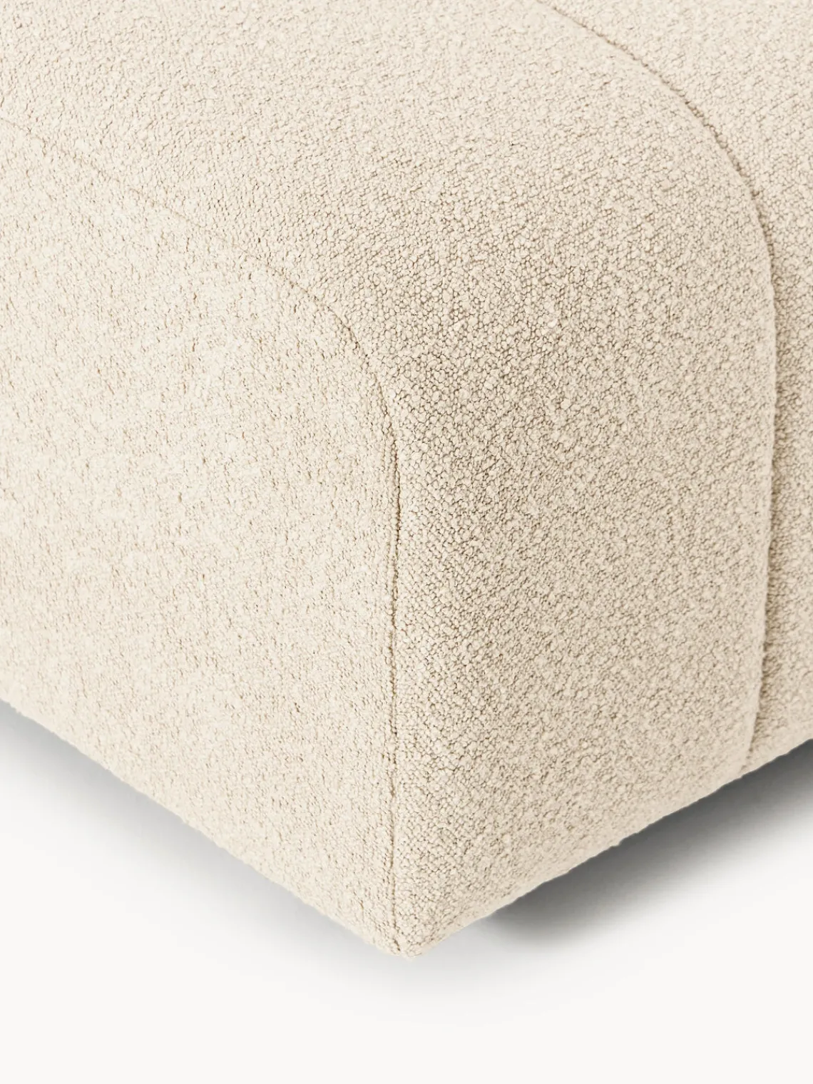 Sale Reposapiés puf en tejido bouclé Lena Reposapiés|Sofás