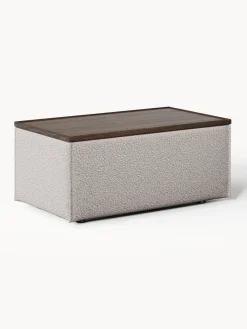 Hot Reposapiés puf en tejido bouclé con espacio de almacenamiento Lennon Reposapiés|Sofás