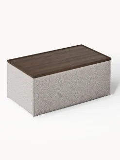 Hot Reposapiés puf en tejido bouclé con espacio de almacenamiento Lennon Reposapiés|Sofás