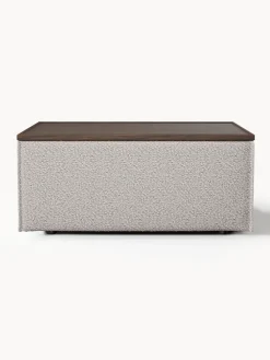 Hot Reposapiés puf en tejido bouclé con espacio de almacenamiento Lennon Reposapiés|Sofás