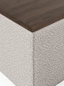 Hot Reposapiés puf en tejido bouclé con espacio de almacenamiento Lennon Reposapiés|Sofás