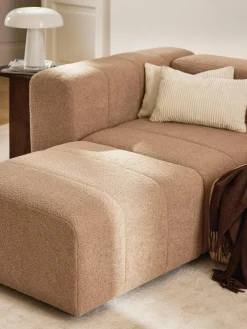 Reposapiés puf en tejido bouclé Lena Reposapiés|Sofás