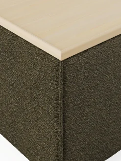 Reposapiés puf en tejido bouclé con espacio de almacenamiento Lennon Reposapiés|Sofás