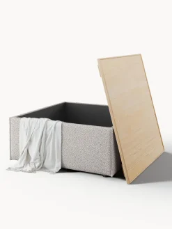 New Reposapiés puf en tejido bouclé con espacio de almacenamiento Lennon Reposapiés|Sofás