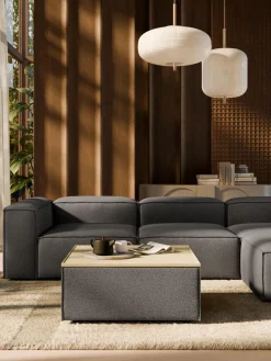 New Reposapiés puf en tejido bouclé con espacio de almacenamiento Lennon Reposapiés|Sofás