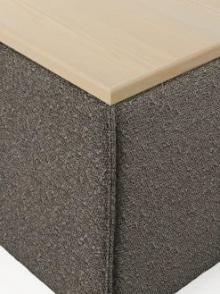 New Reposapiés puf en tejido bouclé con espacio de almacenamiento Lennon Reposapiés|Sofás