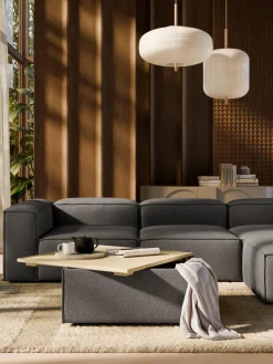 New Reposapiés puf en tejido bouclé con espacio de almacenamiento Lennon Reposapiés|Sofás