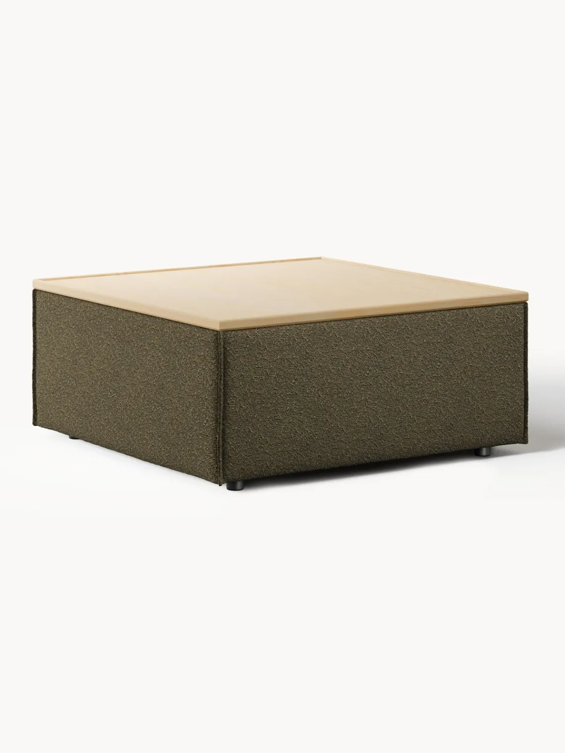 Best Reposapiés puf en tejido bouclé con espacio de almacenamiento Lennon Reposapiés|Sofás