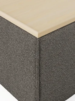 Outlet Reposapiés puf en tejido bouclé con espacio de almacenamiento Lennon Reposapiés|Sofás