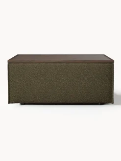 Reposapiés puf en tejido bouclé con espacio de almacenamiento Lennon Reposapiés|Sofás