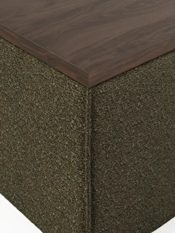 Reposapiés puf en tejido bouclé con espacio de almacenamiento Lennon Reposapiés|Sofás