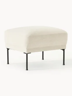 Reposapiés|Sofás>Westwing Collection Reposapiés puf Fluente Tejido blanco Off White