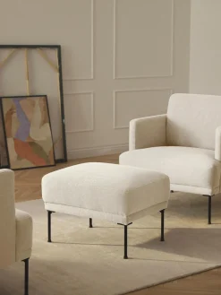 Reposapiés|Sofás>Westwing Collection Reposapiés puf Fluente Tejido blanco Off White